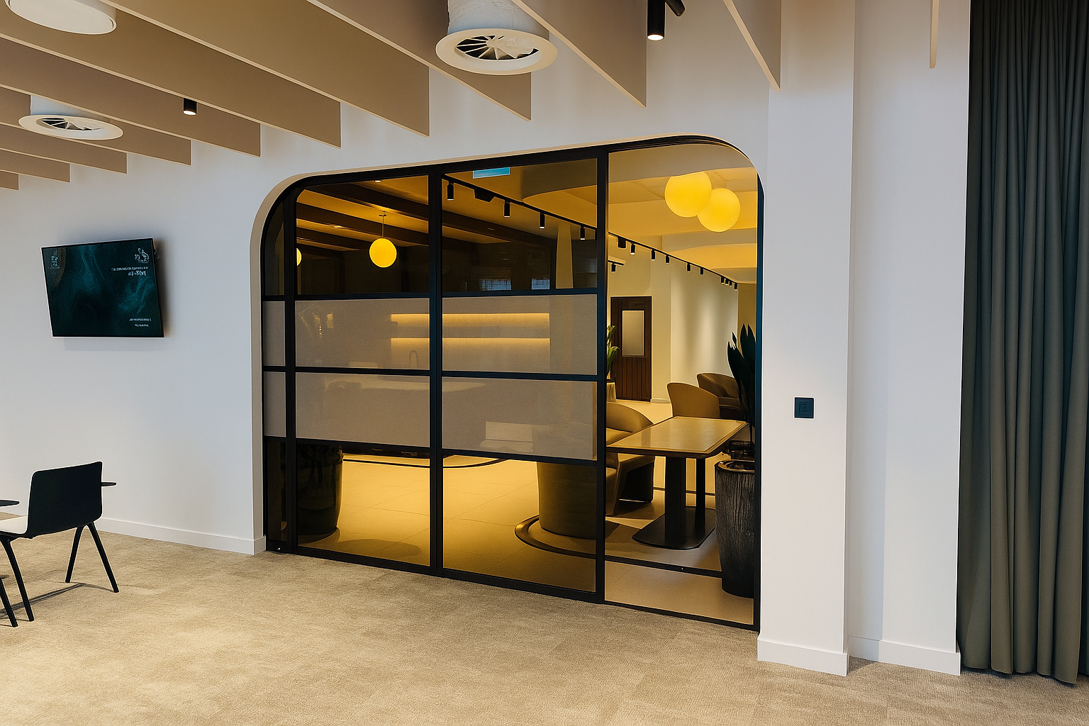 MG900 straight sliding glazed door panel installation