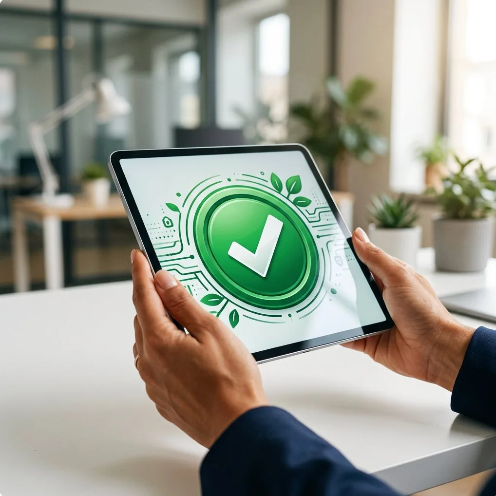 Digitales Zertifikat auf einem Tablet