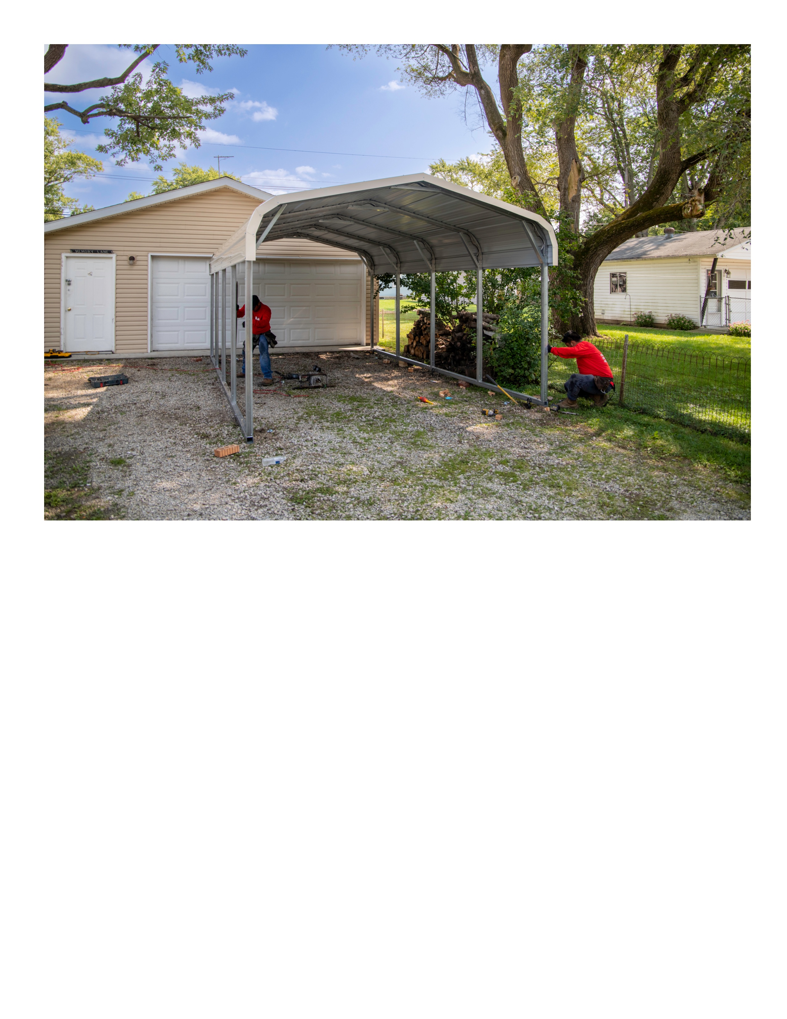 Carport installation in South Carolina