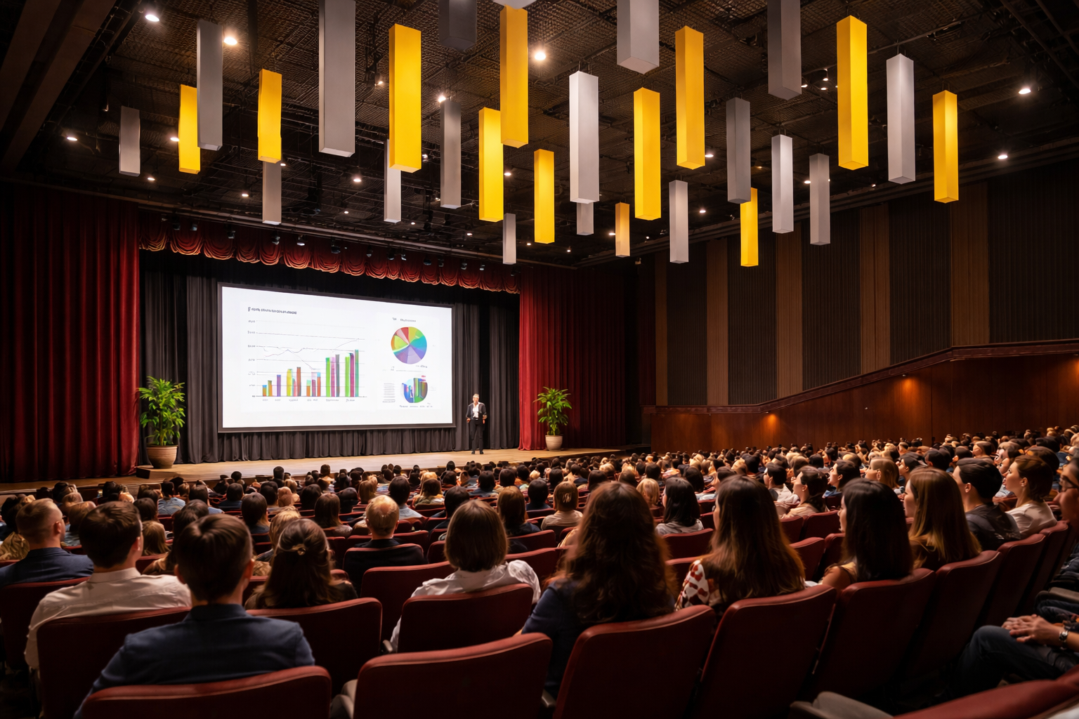 PanelHush PET Tall Baffles installed in theatre auditorium