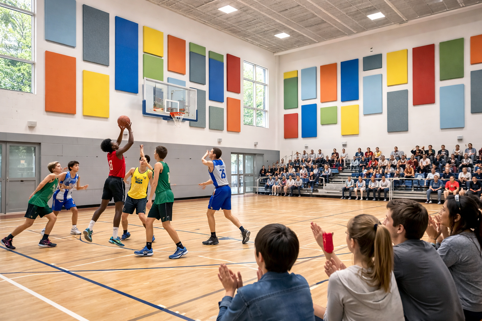 PanelHush Fabric Wall Panels – Sports Hall