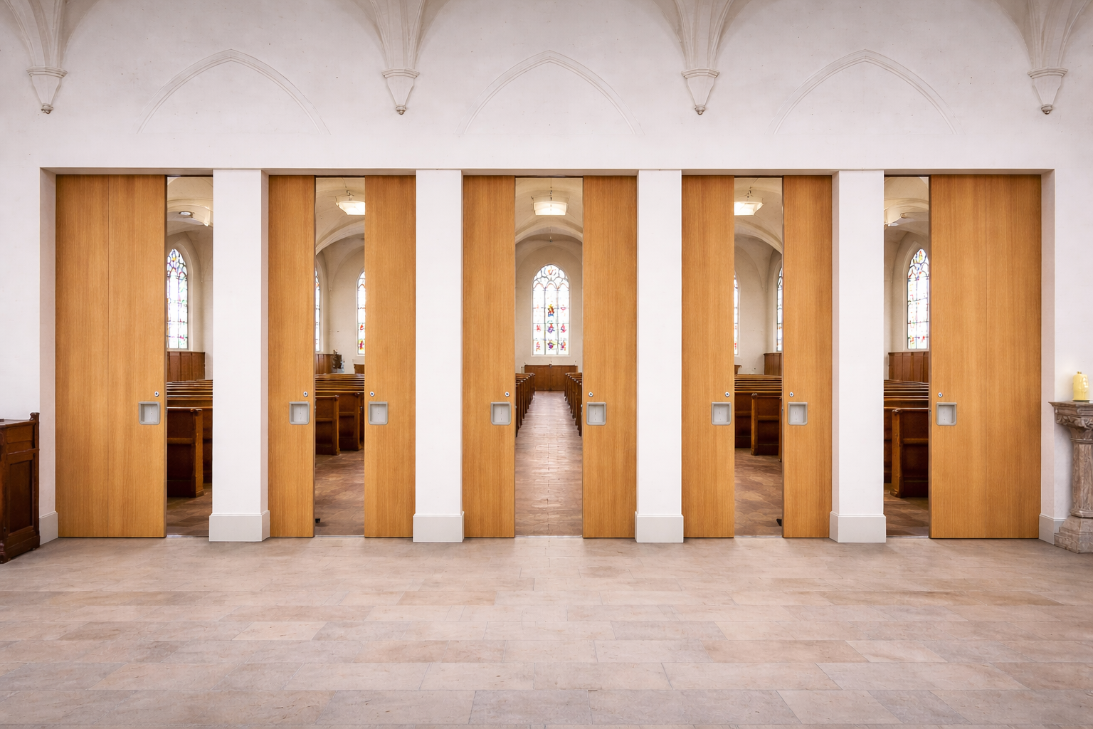 MG400 Sliding Pocket Doors – Church Interior