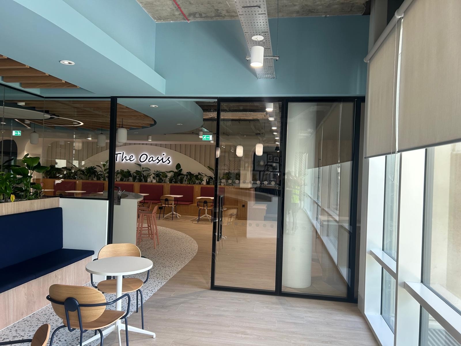 MG500 Straight Sliding Glazed Acoustic Doors – Suntory — movable acoustic wall installation 2