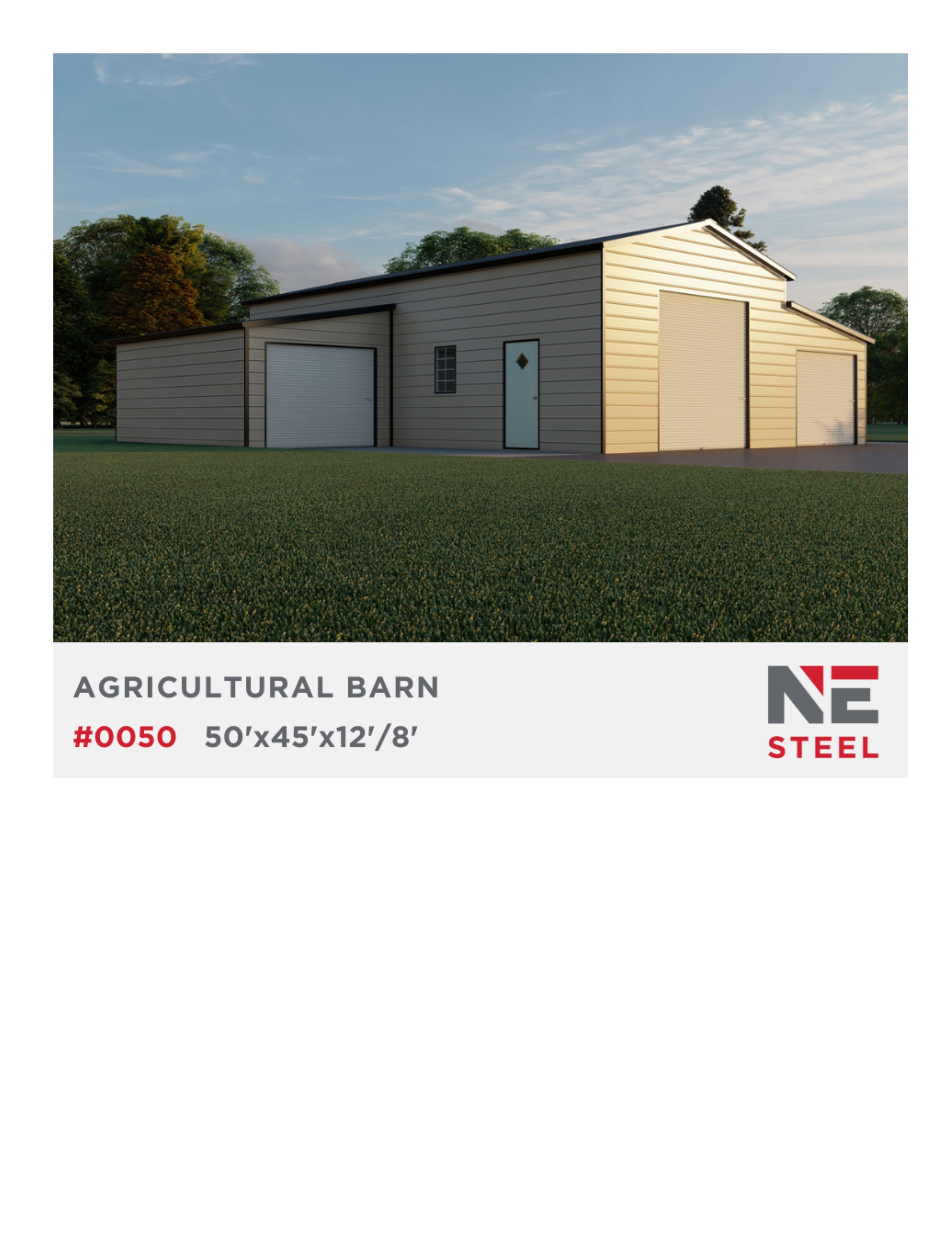 50x45x12 carport building in South Carolina