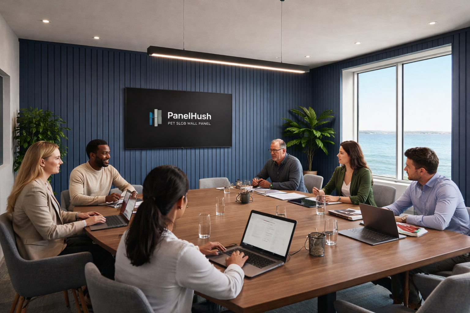 PanelHush PET V-Groove Wall Panels – Office P2