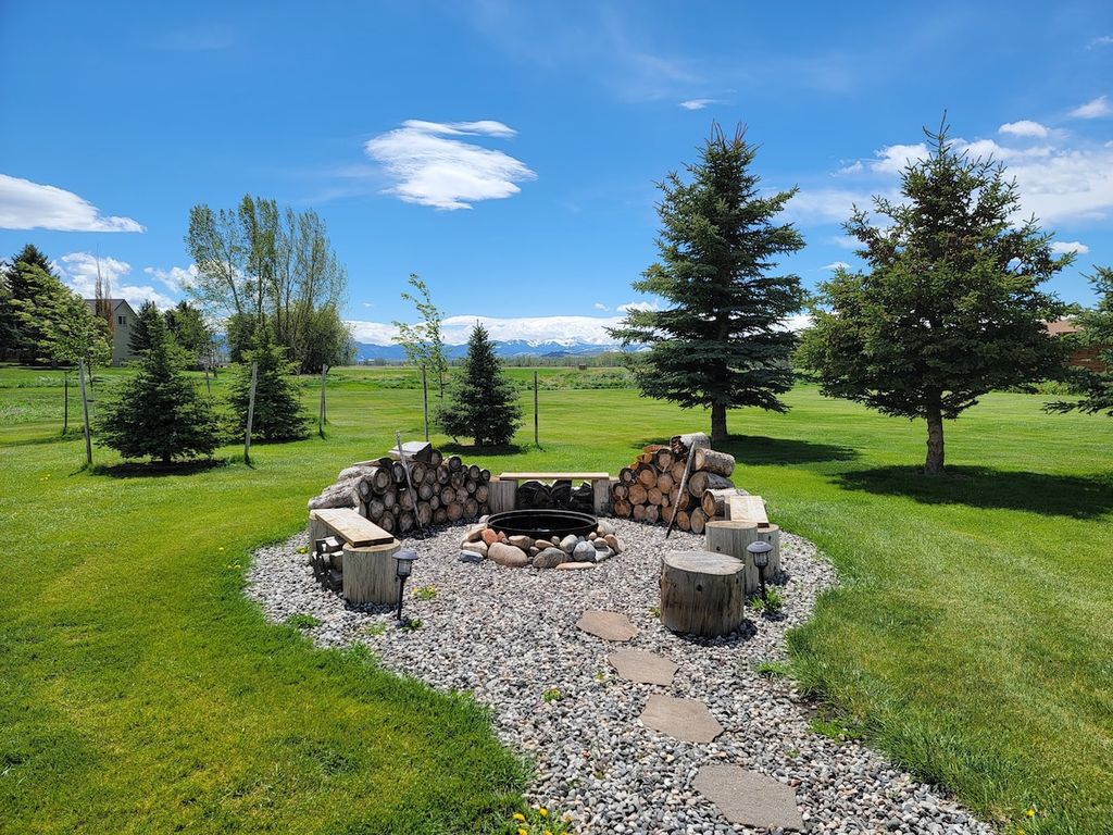 Calitana Properties outdoor firepit at Kirkland vacation rental in Bozeman Montana