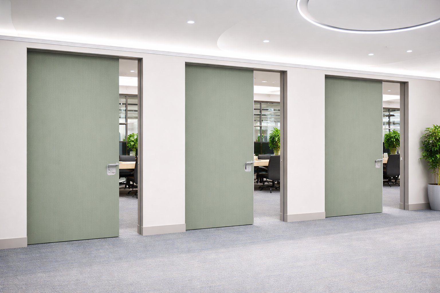 MG400 Acoustic Pocket Door – Green Finish