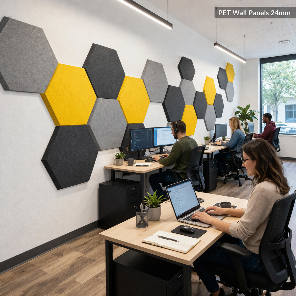 PanelHush PET Hexagon Wall Panels – Office