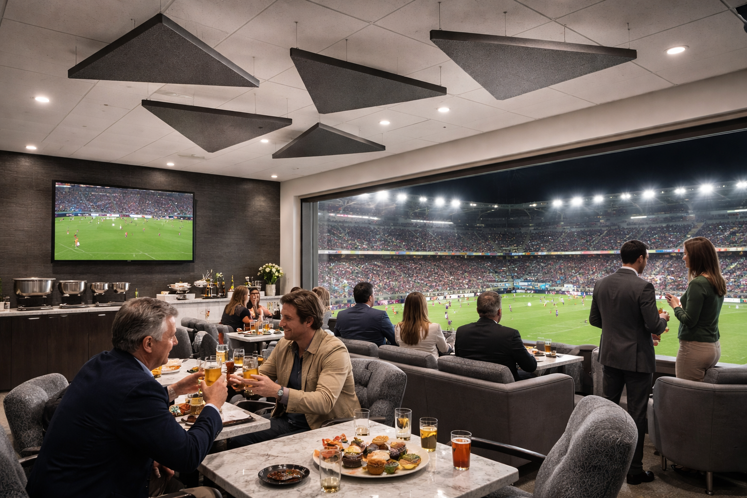 PanelHush PET Triangle Rafts – Football Stadium