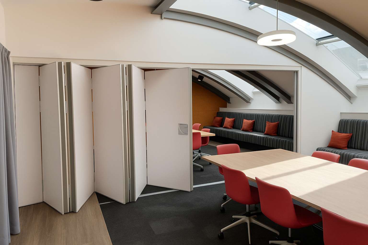 MG200 hinged folding partition installation 2