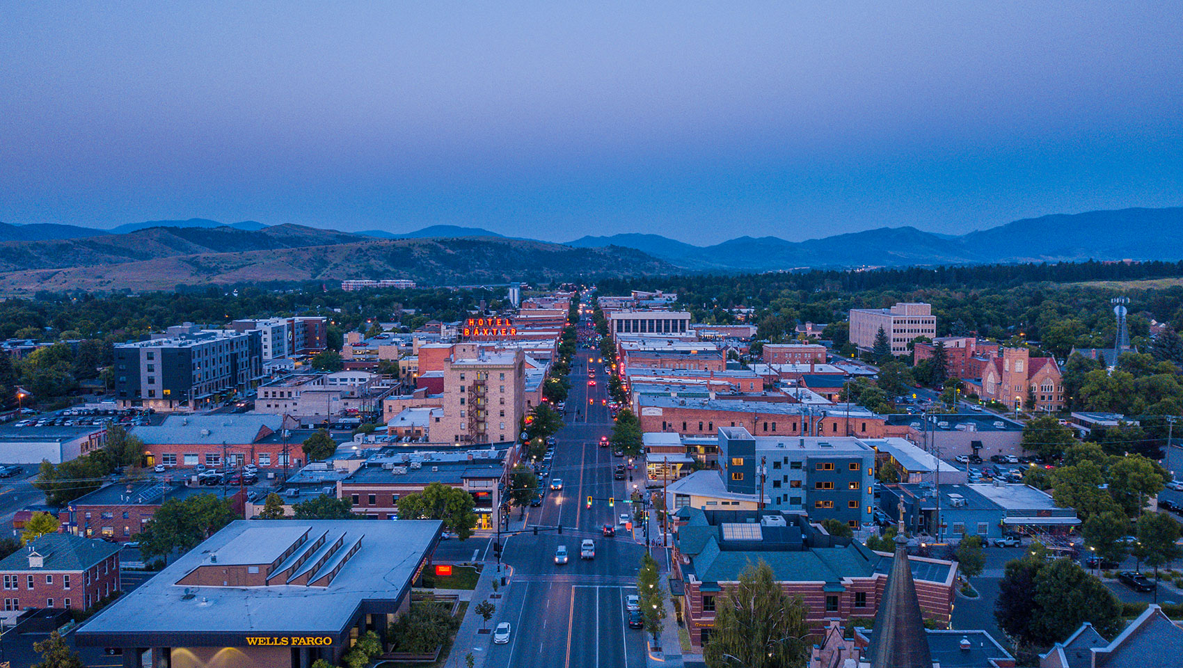 Downtown Bozeman Montana historic buildings and streetscape