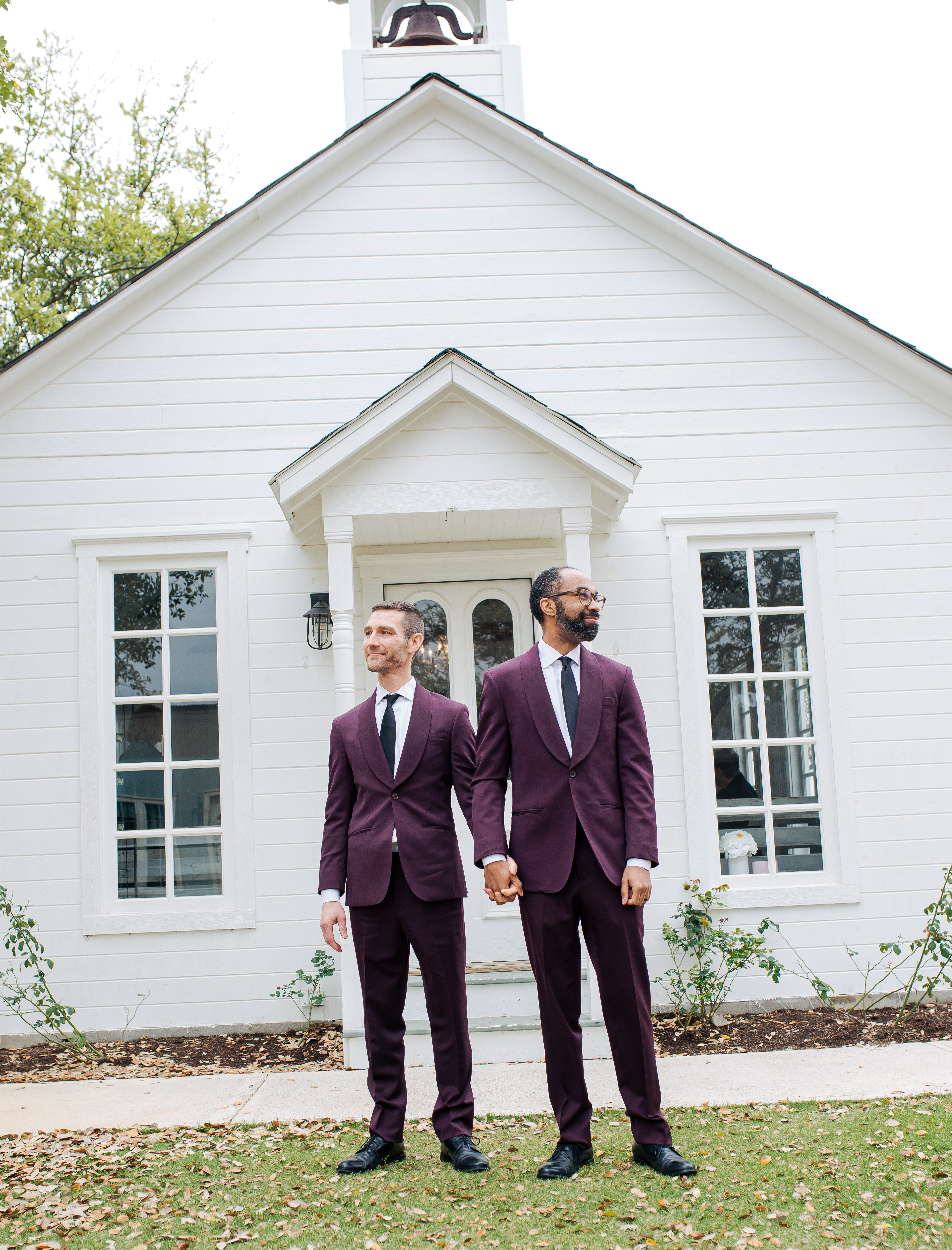 Happy couple embracing outdoors after their intimate elopement ceremony