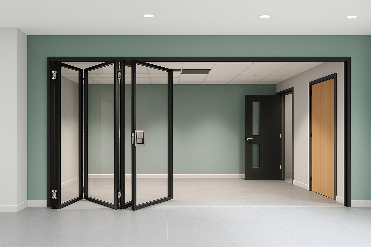 MG500 Flush Glazed Sliding Folding Partitions