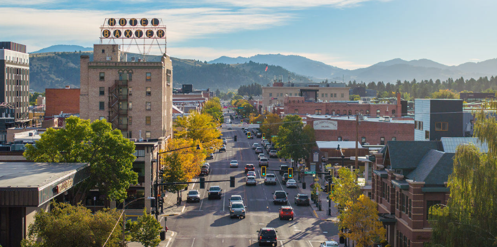 Downtown Bozeman Montana Main Street shops and restaurants