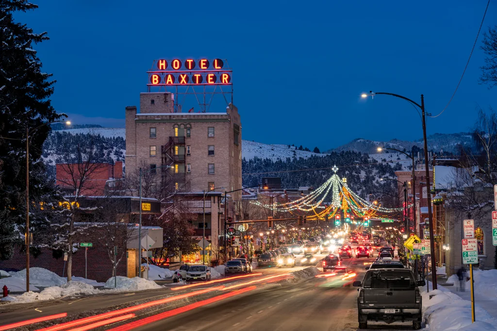 Bozeman Montana downtown aerial view