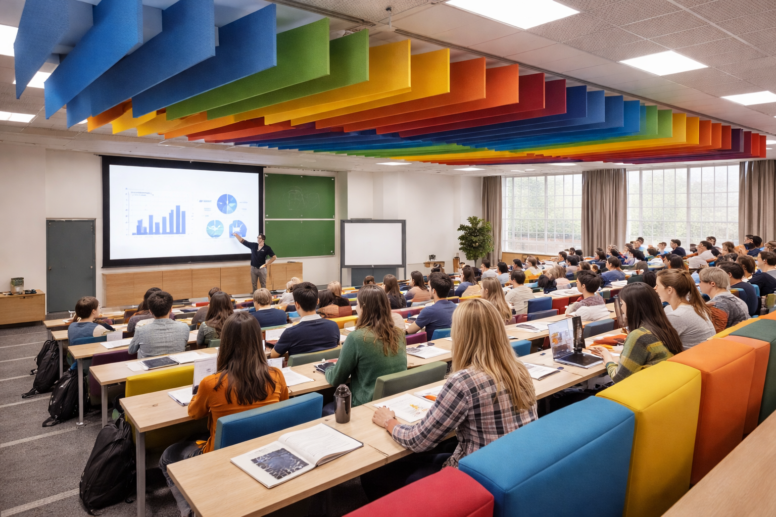 PanelHush Coloured Fabric Baffles – University