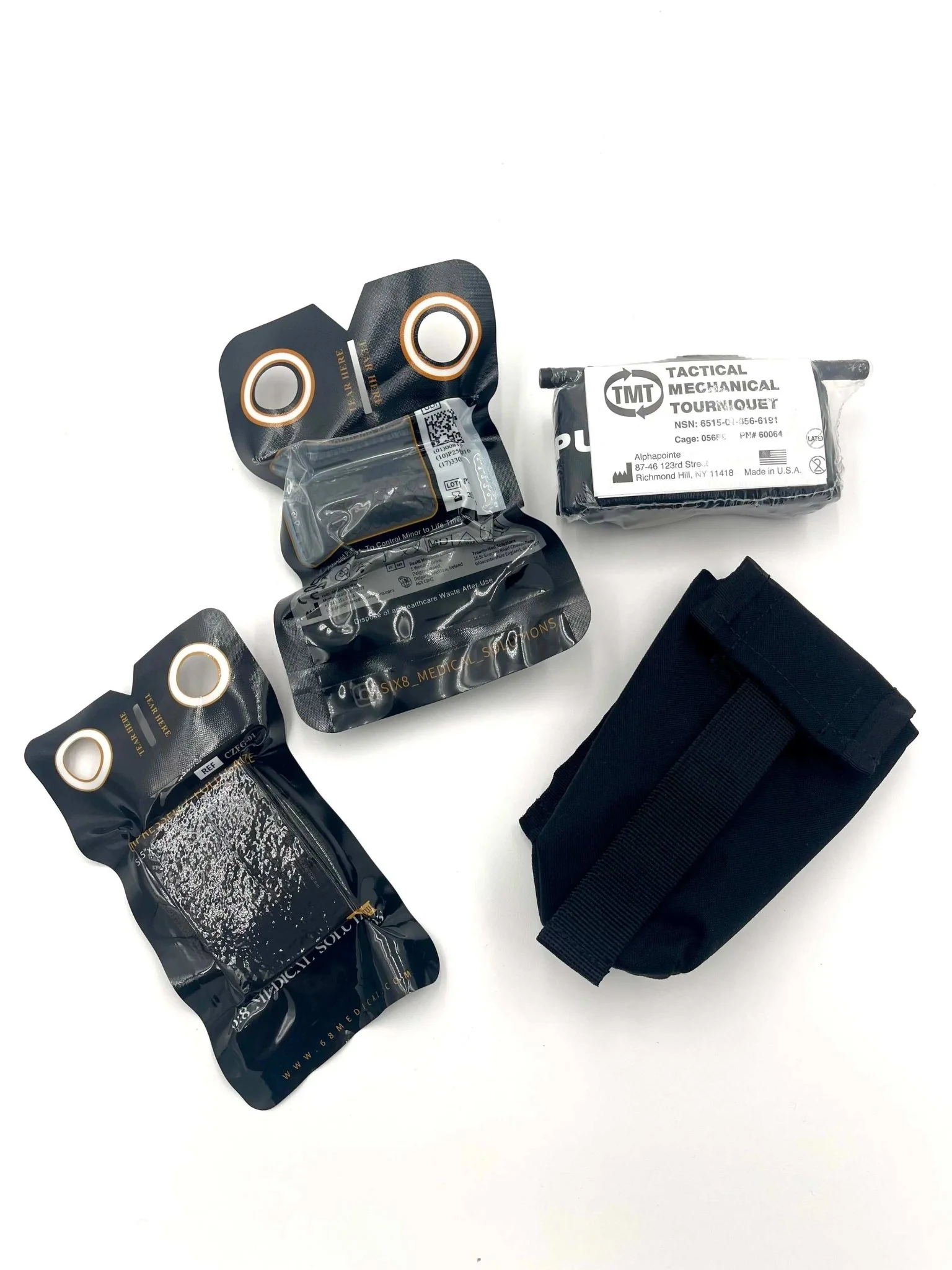 First responder performing wound treatment