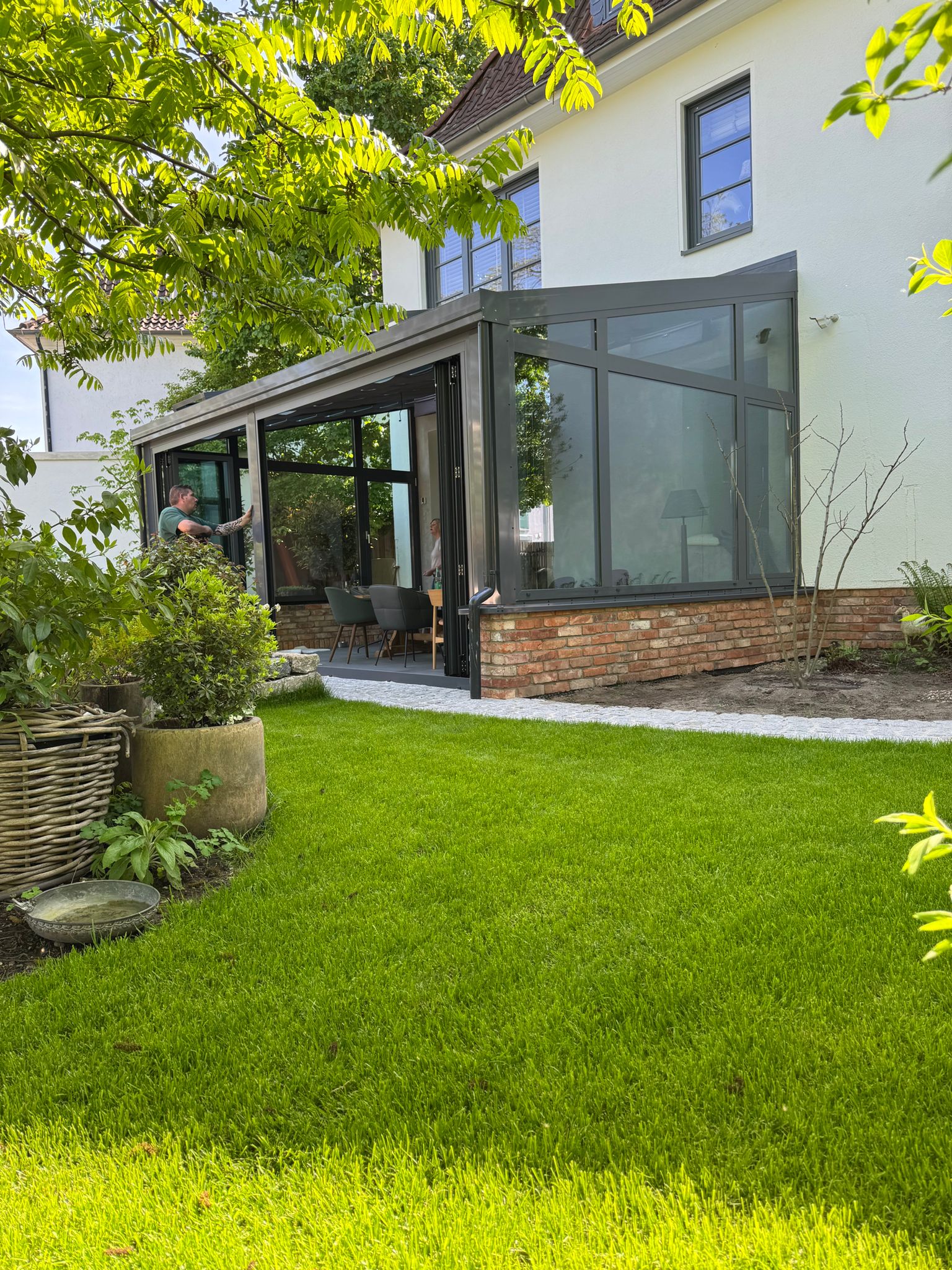 Terrassendach mit Glaseindeckung