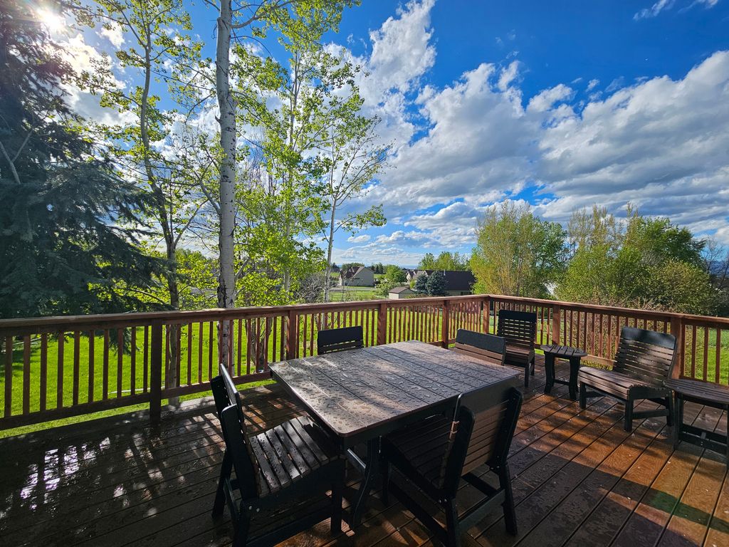 Calitana Properties vacation rental deck with scenic views in Bozeman Montana