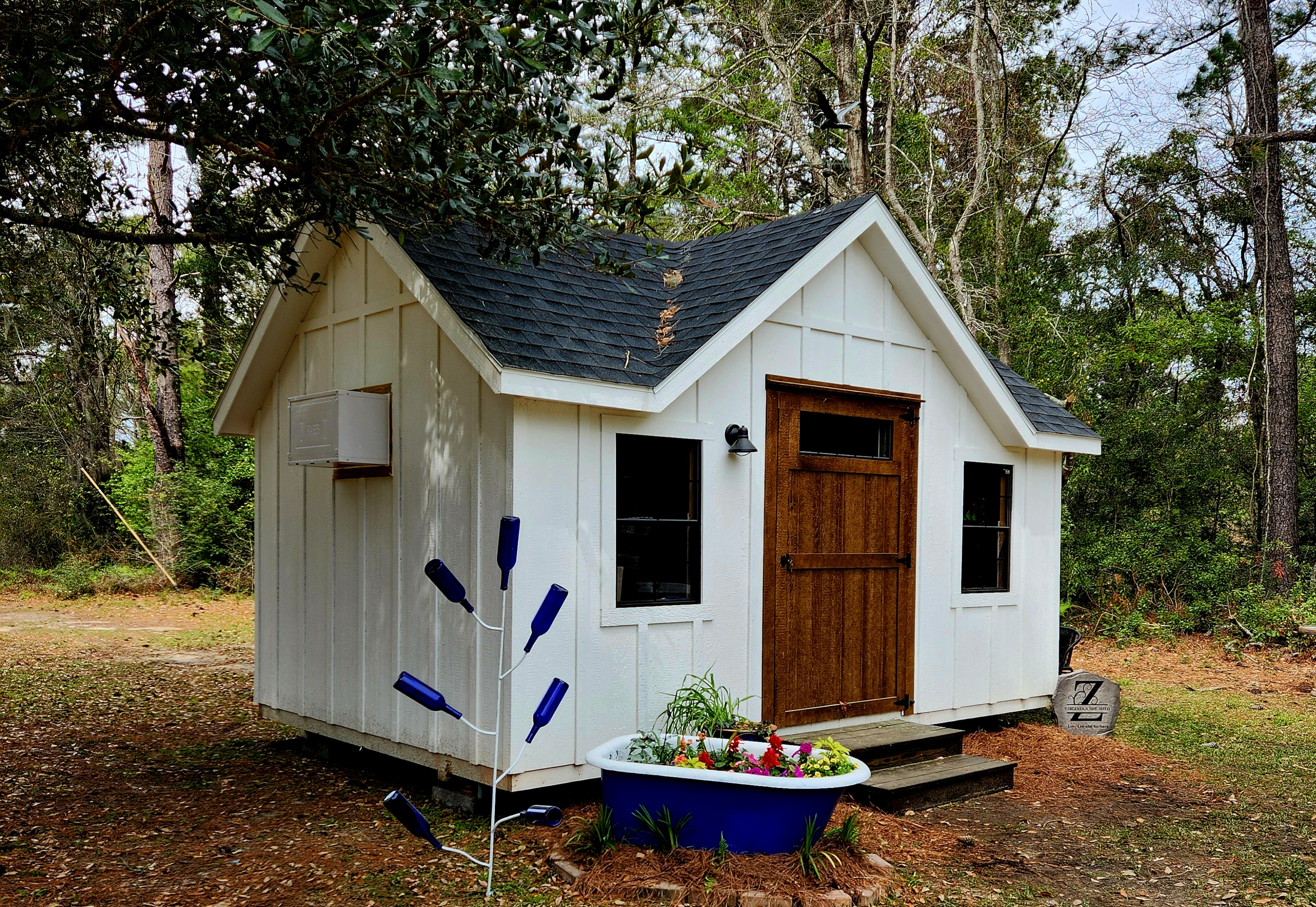 Cambridge style storage building installed on residential property in South Carolina