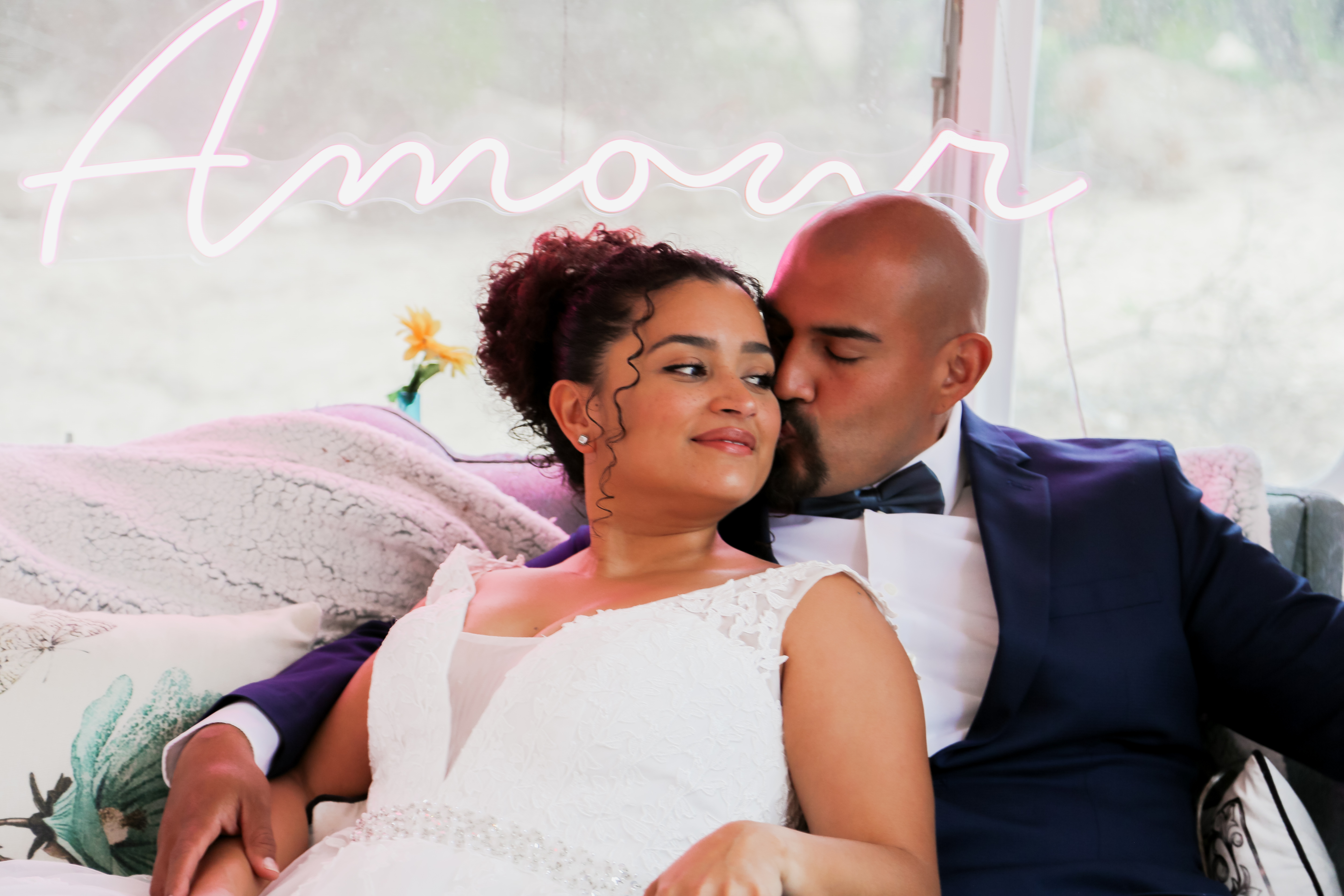 Intimate wedding moment