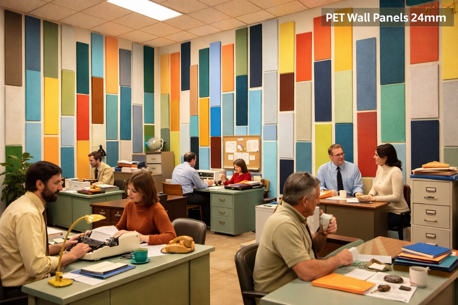PanelHush PET Wall Panels – Retro Office