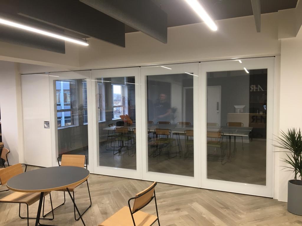 ModernGlide MG600 flush glazed with solid door Bristol architects office