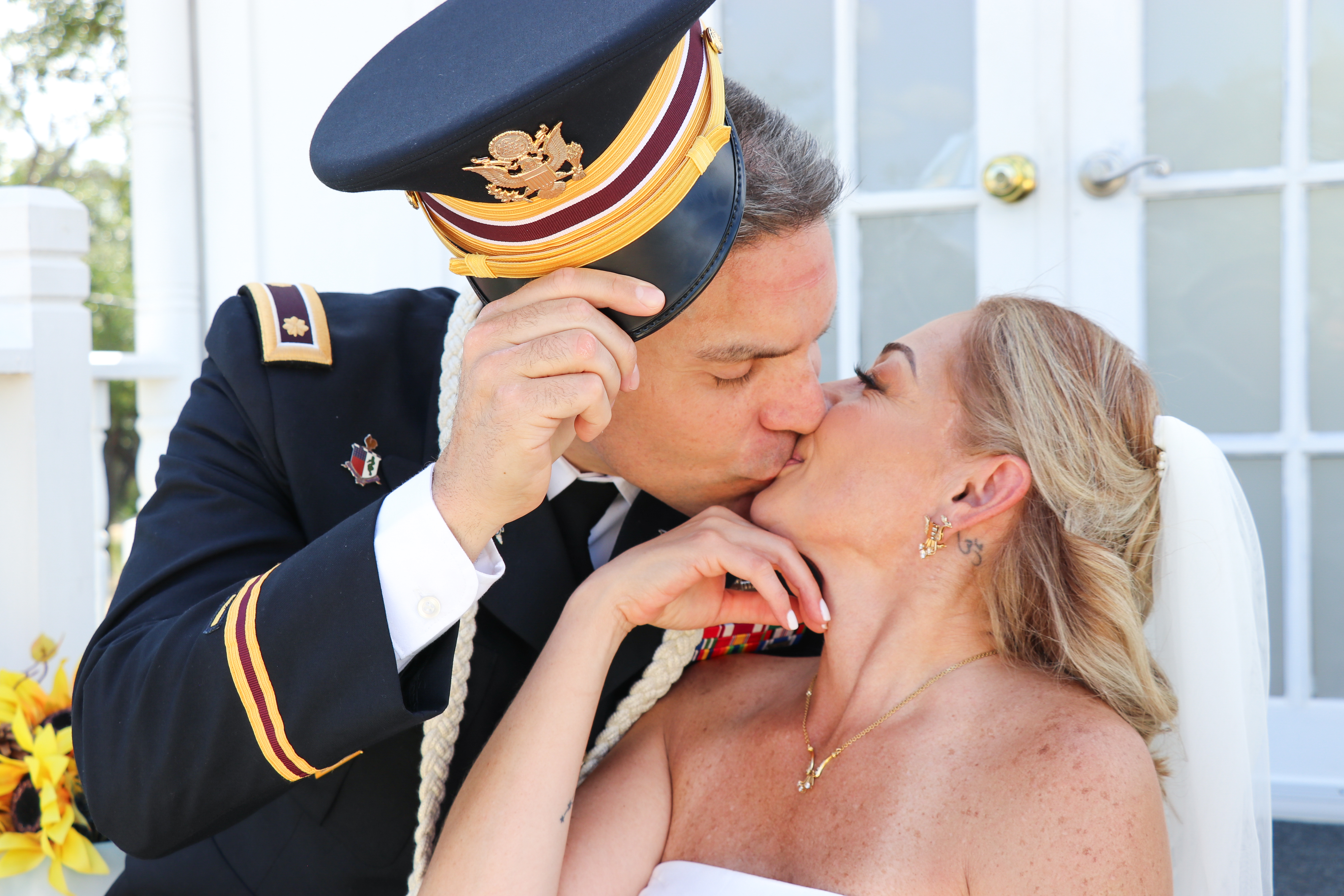 Couple celebrating after their intimate ceremony at Chapel of Love ATX
