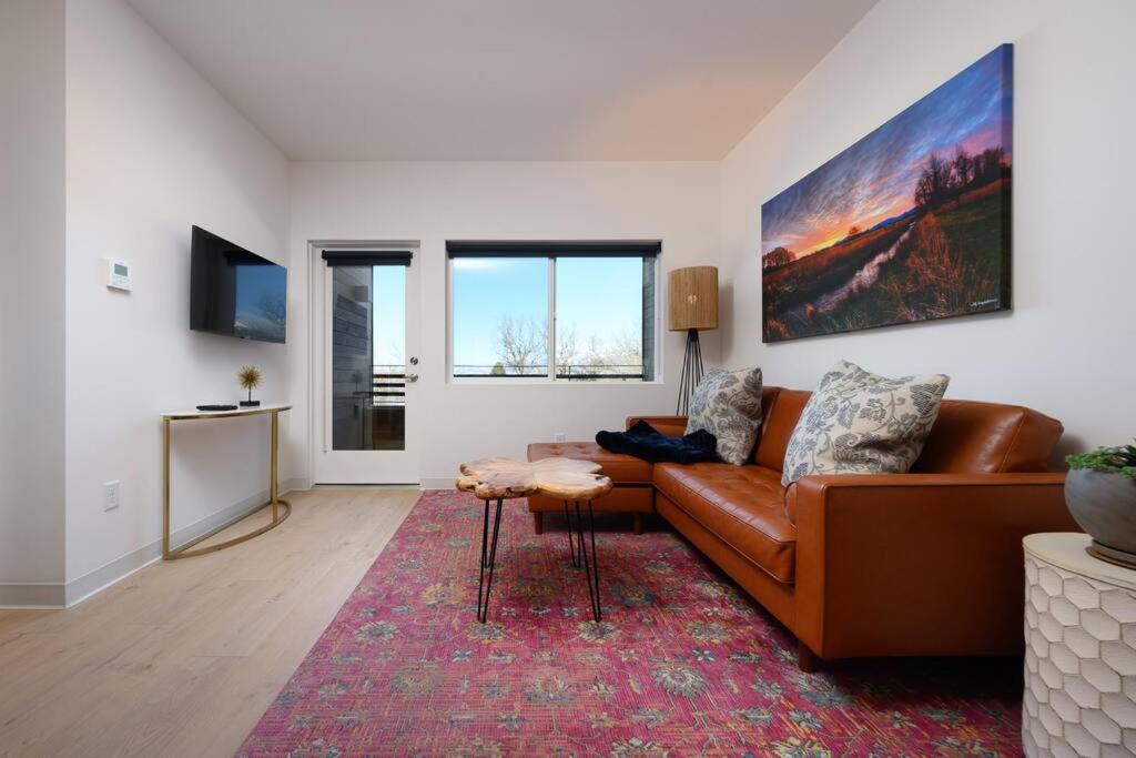 Stylish living room of the SOBO Downtown Condo, Bozeman Montana