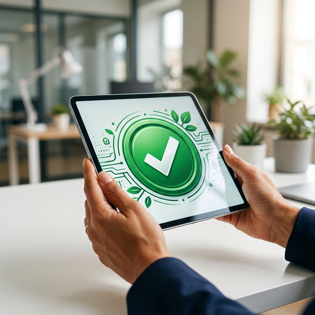 Digitales Zertifikat auf einem Tablet