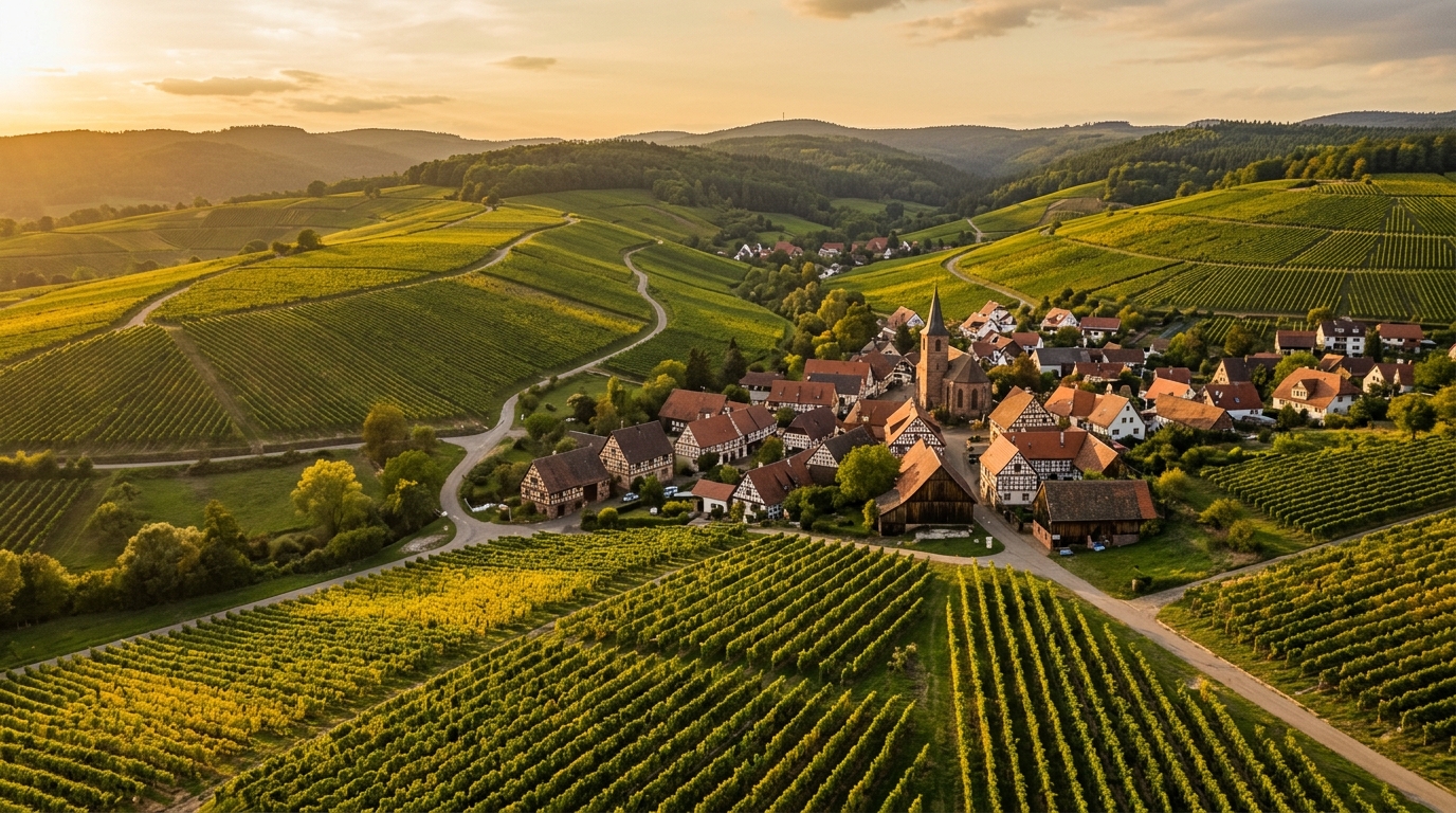 Pfälzer Weinberge und Hügellandschaft