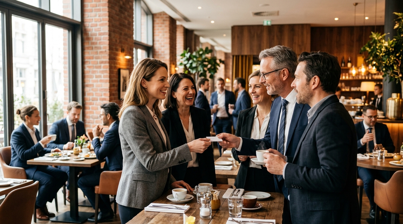 Unternehmer beim Netzwerktreffen