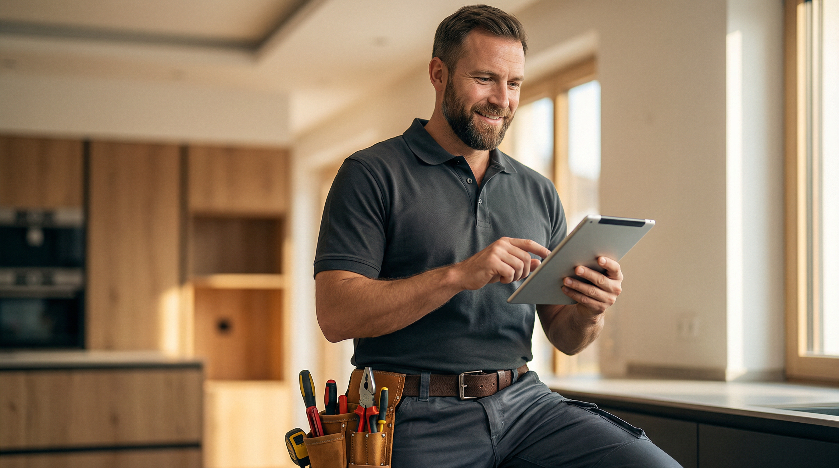 Professioneller Handwerker bei der Arbeit